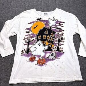 Vintage‎ 90s Hand Painted Artist T Shirt Large Crazy Fun Art Made in USA Spooky
